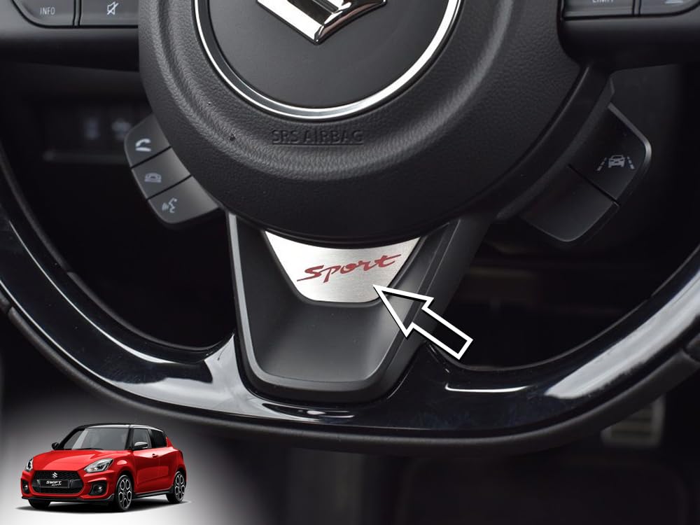 Stahldekor für 2017-2024 Suzuki.SWIFT Sport | Für das Lenkrad | 1 Stück Edelstahl AZ RZ A2L A GL GLX SHVS AllGrip Hybrid Swift Tuning Zubehör Stahldekor für 2017-2024 Suzuki.SWIFT Sport | Für das Lenkrad | 1 Stück Edelstahl AZ RZ A2L A GL GLX SHVS AllGrip Hybrid Swift Tuning Zubehör von autoCOVR