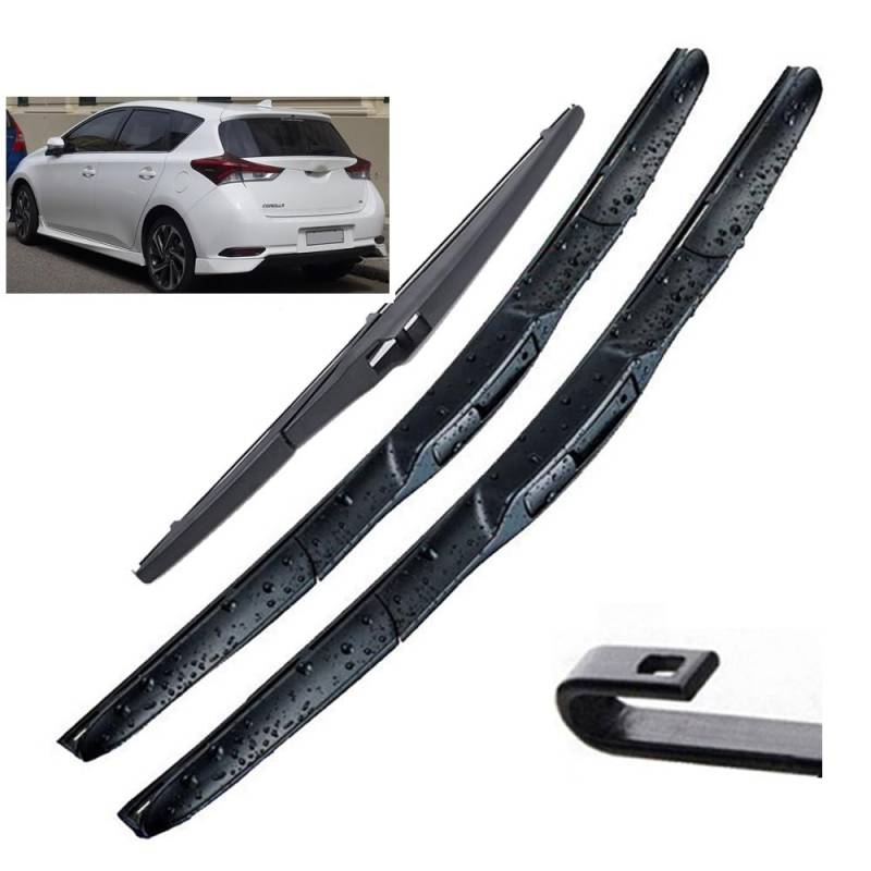 Windscreen Cleaning Wiper Front and Rear für Toyota Auris 2 Schrägheck 2013–2018，Double Action Premium Front Windscreen Wiper Set Wiper Blade Wiper Arm von autoell