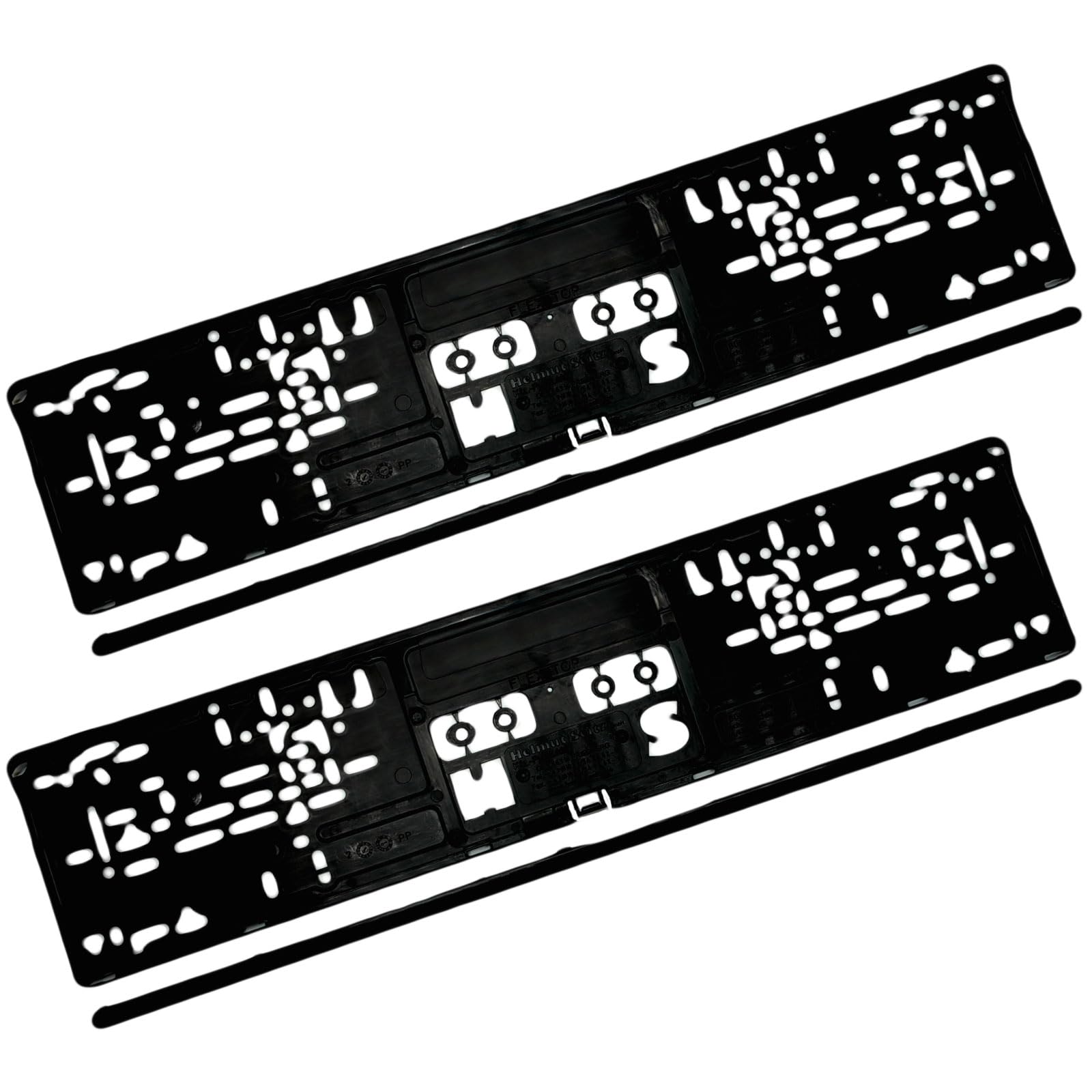 Schwarz Elegant 2 Stück Kennzeichenhalter Nummernschildhalter für PKW Kennzeichenhalterung Schmale Klickleiste/Rahmen von autooptimierer.de
