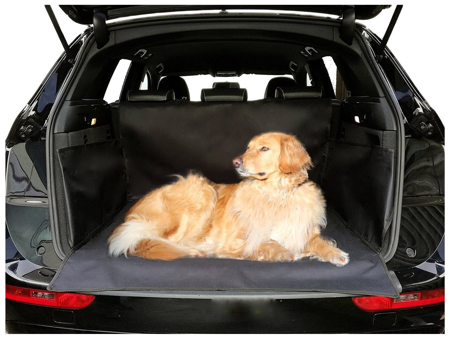 autooptimierer.de Universal Kofferraumschutz Hund Wasserdicht Schwarz mit Seitenschutz Hundedecke Auto Kofferraum Kofferraumschutzdecke von autooptimierer.de
