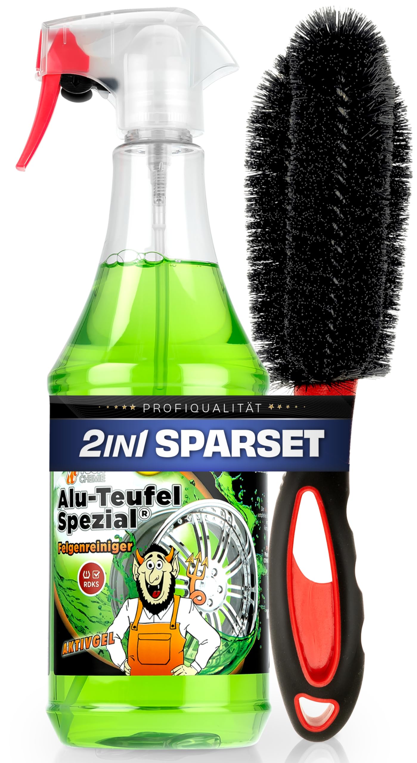autopflege Felgen Reinigungsset | Tuga Alu Teufel Spezial Felgenreiniger Gel 1l + Felgenbürste | Alufelgen Reiniger Set mit Bürste zur effizienten Auto Felgenpflege autopflege Felgen Reinigungsset | Tuga Alu Teufel Spezial Felgenreiniger Gel 1l + Felgenbürste | Alufelgen Reiniger Set mit Bürste zur effizienten Auto Felgenpflege von autopflege