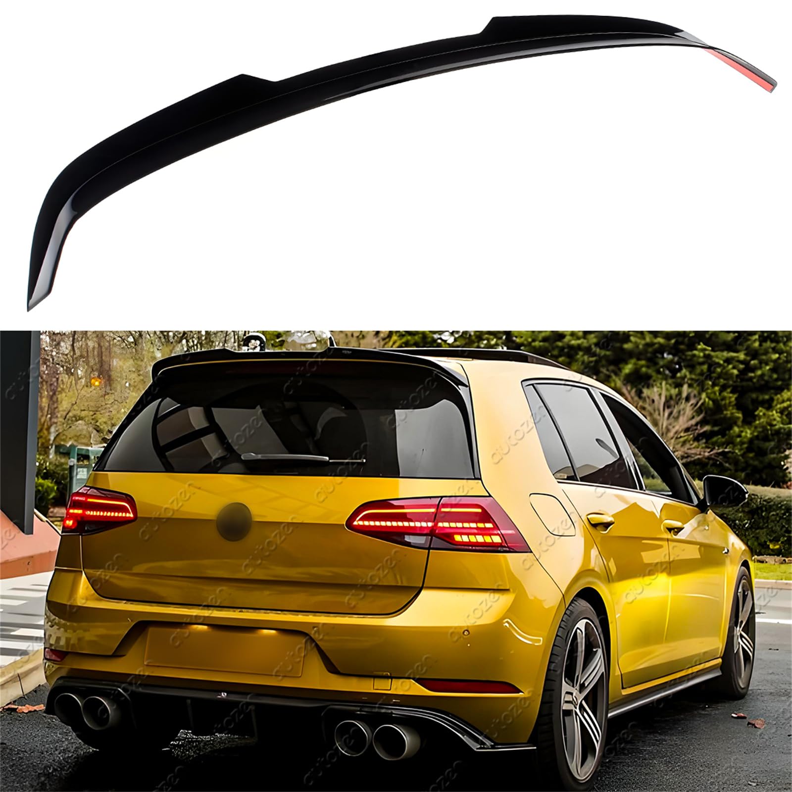 Heckspoiler, Heckspoiler Lippe V.2 für VW Golf 7 GTI GTD R-Line R Maxton Design 2012-2020, Schwarz Glanz von autozen