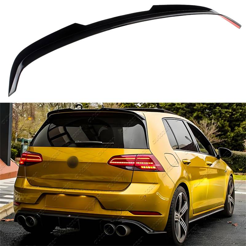 Heckspoiler, Heckspoiler Lippe V.2 für VW Golf 7 GTI GTD R-Line R Maxton Design 2012-2020, Schwarz Glanz von autozen