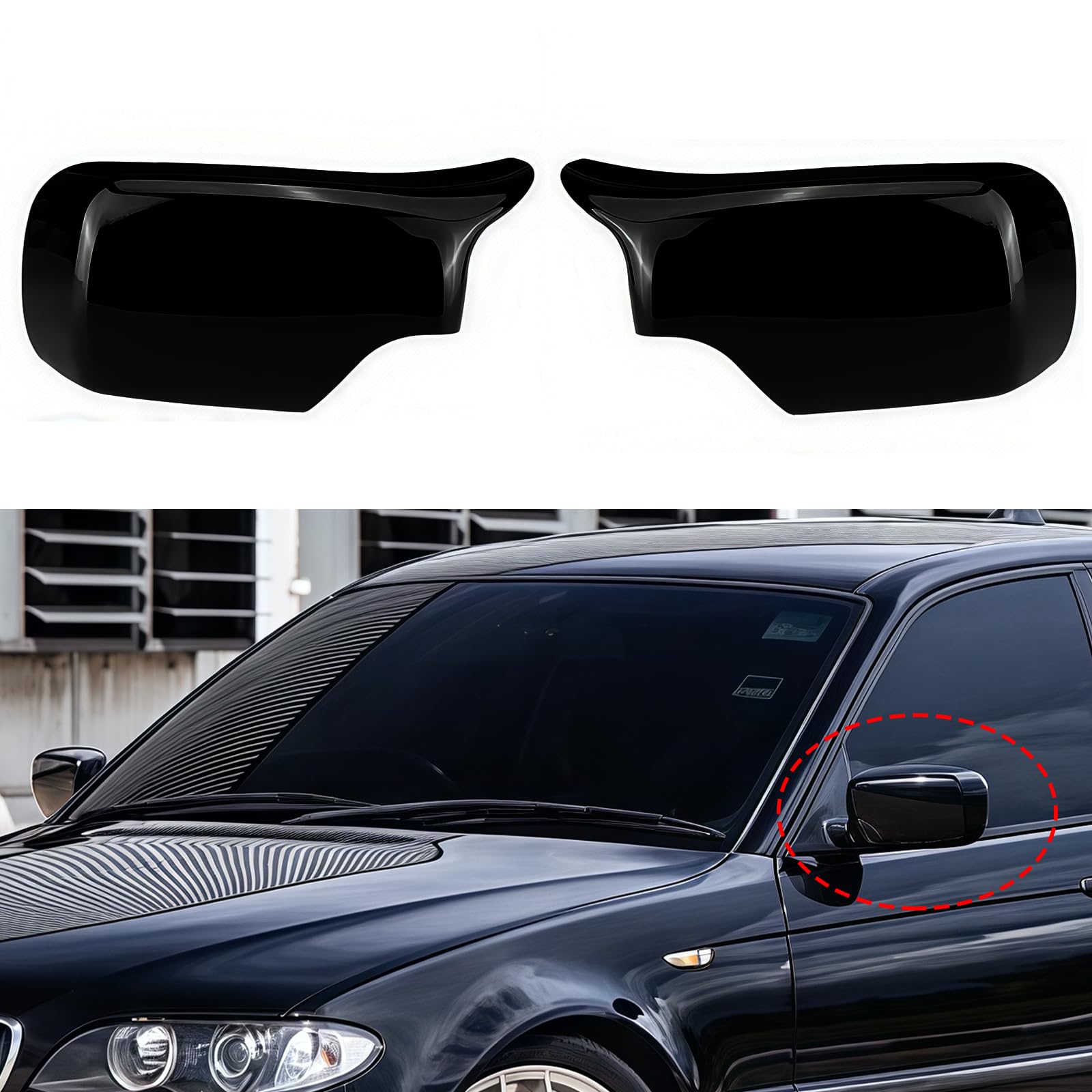 autozen Rückspiegel Abdeckung für E46 1998-2005, Hochglanz Schwarz von autozen