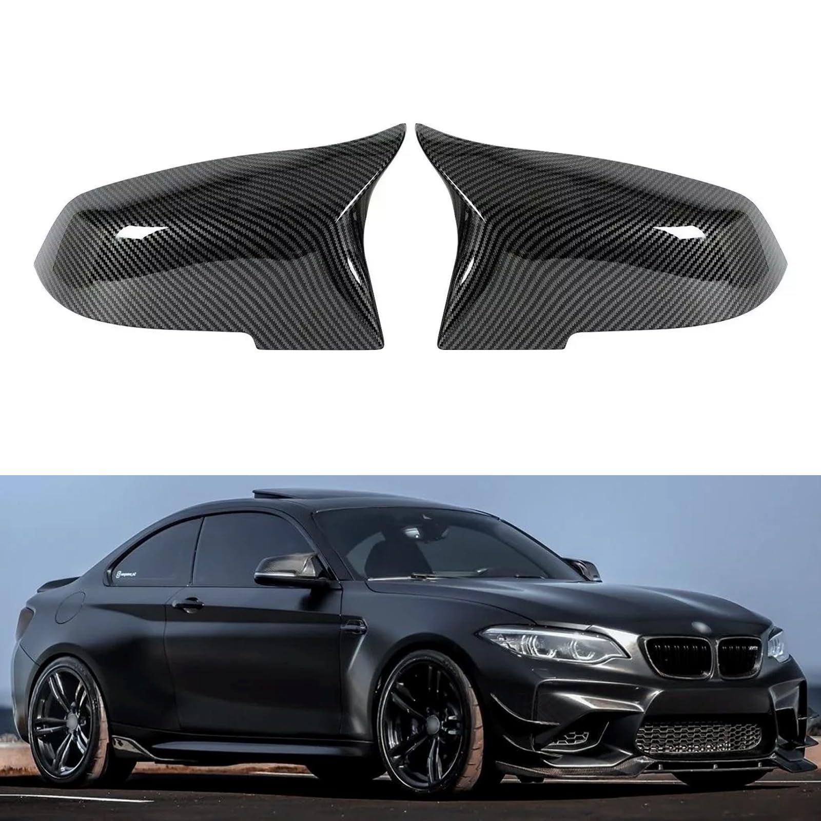 autozen Rückspiegel Abdeckung für F20 F22 F23 F30 F31 F32 F33 F36 F87 M2 X1 E84 Door, Carbon Schwarz von autozen