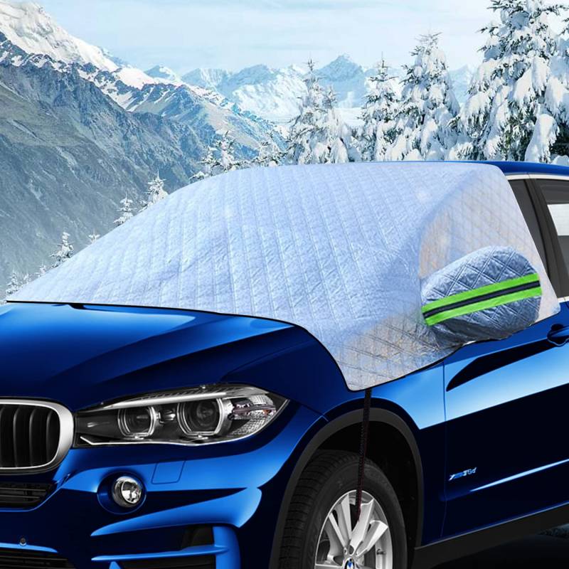 auvstar Frontscheibenabdeckung, Auto Windschutzscheibenabdeckung, Winter Scheibenabdeckung für Seitenfenster Seitenspiegel, Gegen Schnee Frost EIS Staub Sonne, Passt für Autos und SUV von auvstar