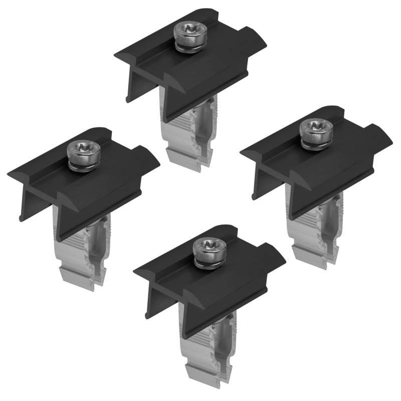 Avoltik Solarmodul Halterung - 4x Mittelklemme mit Aluminiumlegierung für Solarmodul Höhe 30mm-45mm I Solarmodul Befestigung für PV-Anlagen I Korrosionsbeständig – EASY-CLICK-SYSTEM – schwarz von avoltik