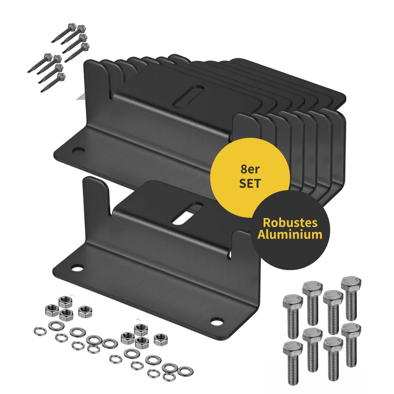 Avoltik Solarpanel Halterung 8 Stück in schwarz 100mm I hochwertige Z-Winkel Halterungen aus robustem Aluminium I PV Modul Halterung ink Schrauben & Muttern I witterungsbeständige Solarmodul Halterung Avoltik Solarpanel Halterung 8 Stück in schwarz 100mm I hochwertige Z-Winkel Halterungen aus robustem Aluminium I PV Modul Halterung ink Schrauben & Muttern I witterungsbeständige Solarmodul Halterung von avoltik