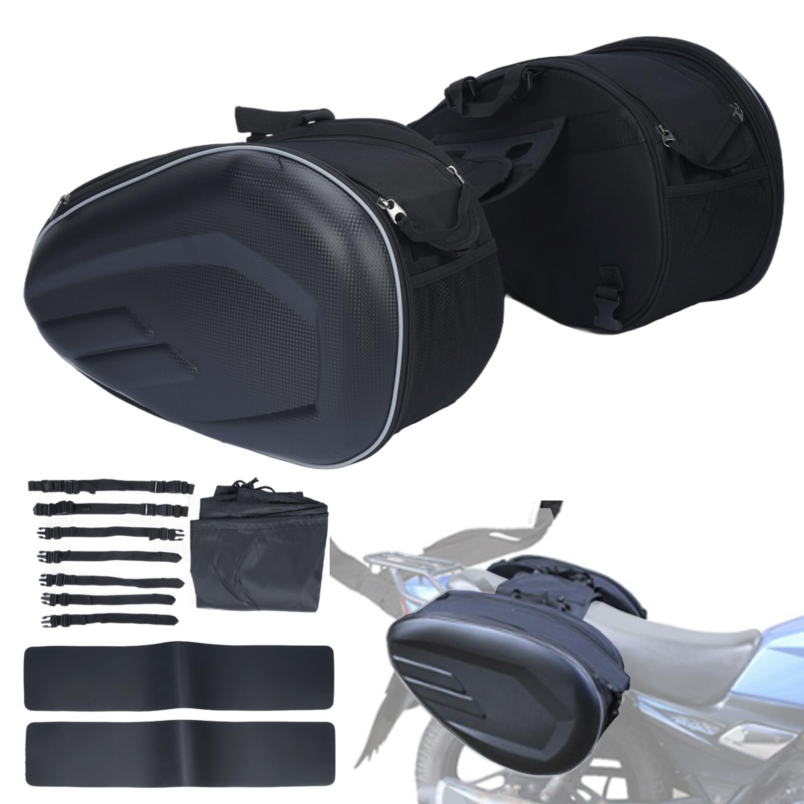 awagas Motorrad Satteltaschen 36L-58L Erweiterbar Motorrad hecktasche Seitentasche Wasserabweisende motorradtasche Aufbewahrungstasche für Integralhelm wit Regenhüllen Universal motorradkoffer gepäck awagas Motorrad Satteltaschen 36L-58L Erweiterbar Motorrad hecktasche Seitentasche Wasserabweisende motorradtasche Aufbewahrungstasche für Integralhelm wit Regenhüllen Universal motorradkoffer gepäck von awagas