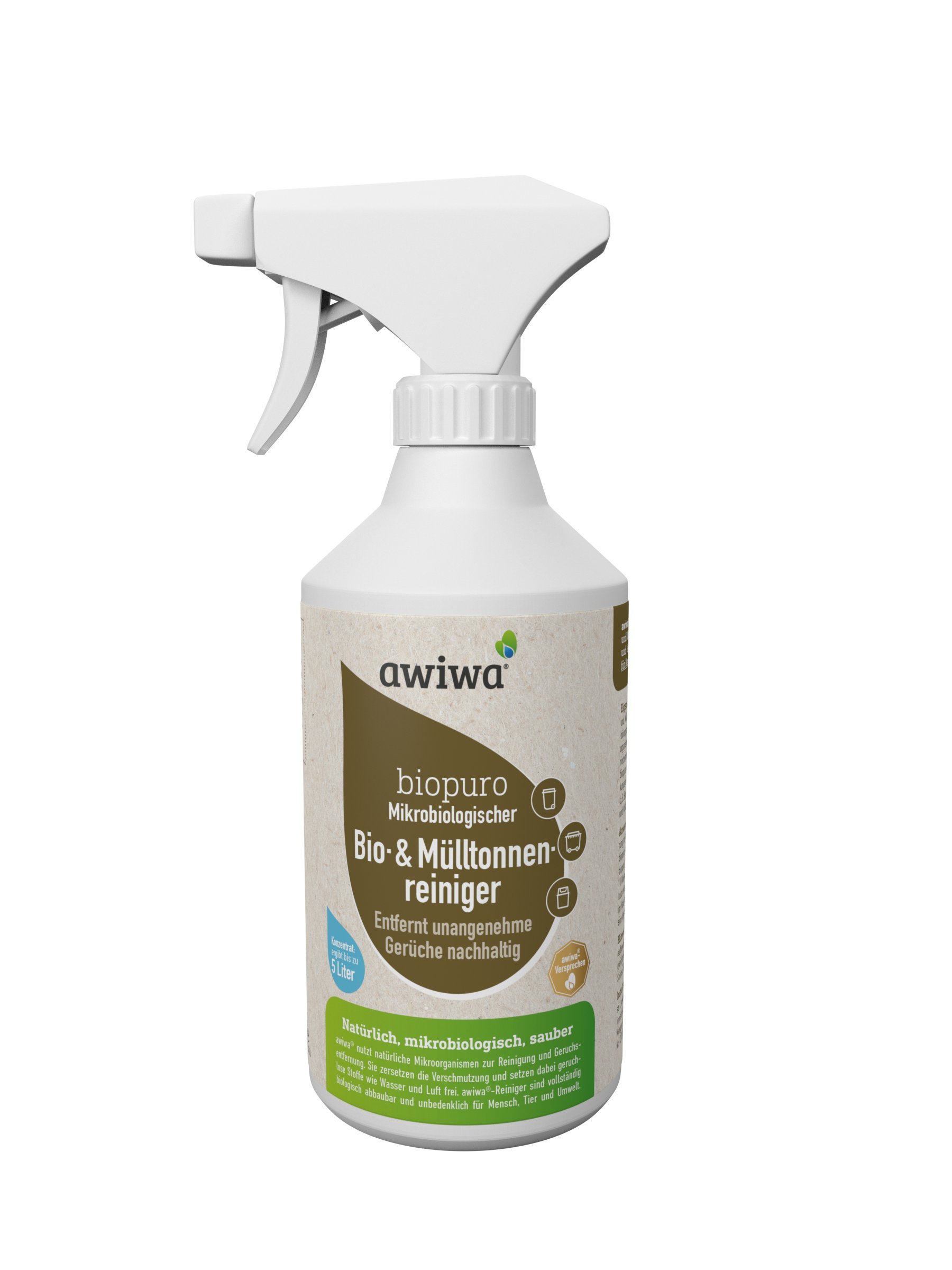 awiwa Mülltonnenreiniger & Geruchsneutralisierer Mülleimer + Biotonne Reiniger (500ml) von awiwa