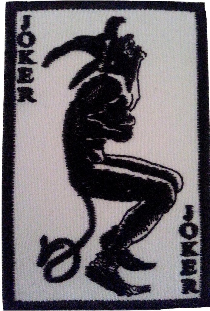B2SEE Aufnäher Iron on Patches für Jacken Jeans Kleidung Aufbügler Applikation Stickerei Joker Poker Harlekin Clown Dark Harlekin Joker 9 x 6 cm von B2SEE