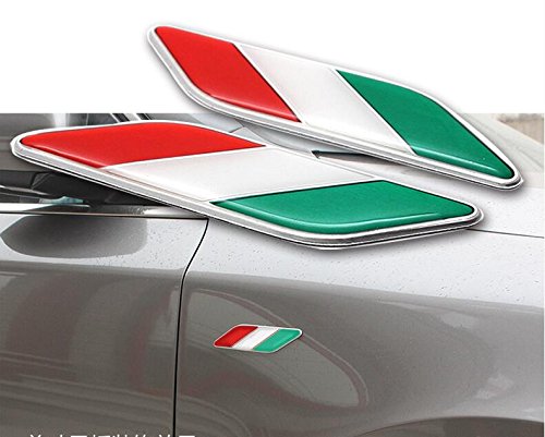 D812 ein Paar Italienische Flagge Emblem Abziehbild Badge auto aufkleber 3D car Sticker von badgeswelt