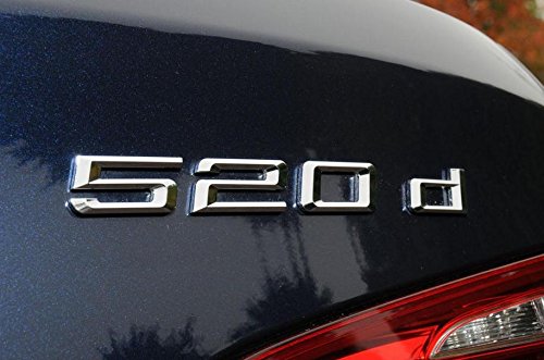 E893 520d Emblem 520 d schriftzug Badge auto aufkleber 3D car Sticker Chrom Abziehbild von badgeswelt