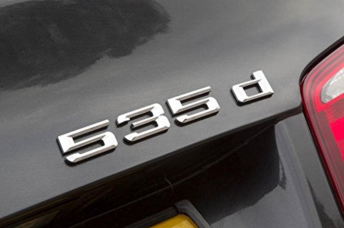 E898 535d Emblem schriftzug 535 d Badge auto aufkleber 3D car Sticker Chrom Abziehbild von badgeswelt