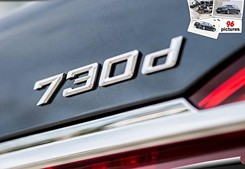 E902 730d Emblem schriftzug 730 d Badge auto aufkleber 3D car Sticker Chrom Abziehbild von badgeswelt