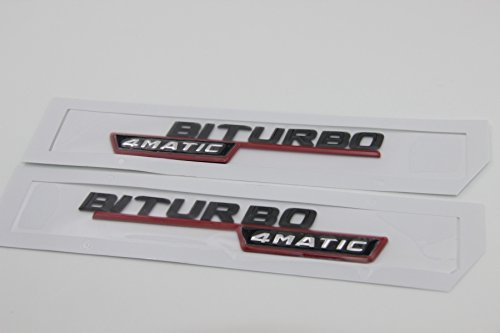 E925 Biturbo 4 Matic beide Seite Emblem schwarz schriftzug Badge auto aufkleber car Sticker von badgeswelt