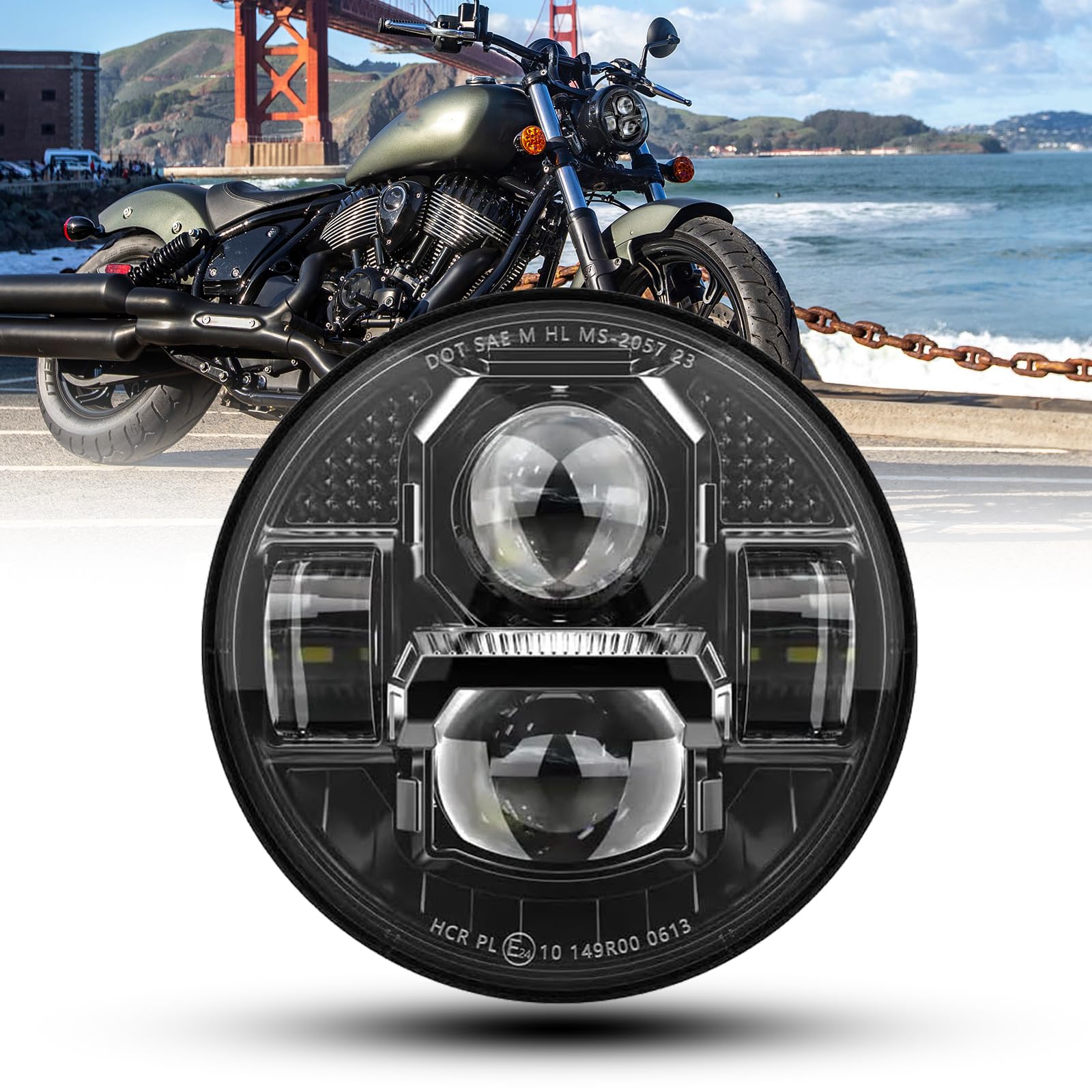 bamotoop 5,75 zoll Led Motorrad Scheinwerfer e-geprüft für Harley Davidson Dyna Street Bob Super Wide Glide Low Rider Night Rod Train Sportster Iron 883 Indian Scout Triumph bamotoop 5,75 zoll Led Motorrad Scheinwerfer e-geprüft für Harley Davidson Dyna Street Bob Super Wide Glide Low Rider Night Rod Train Sportster Iron 883 Indian Scout Triumph von bamotoop