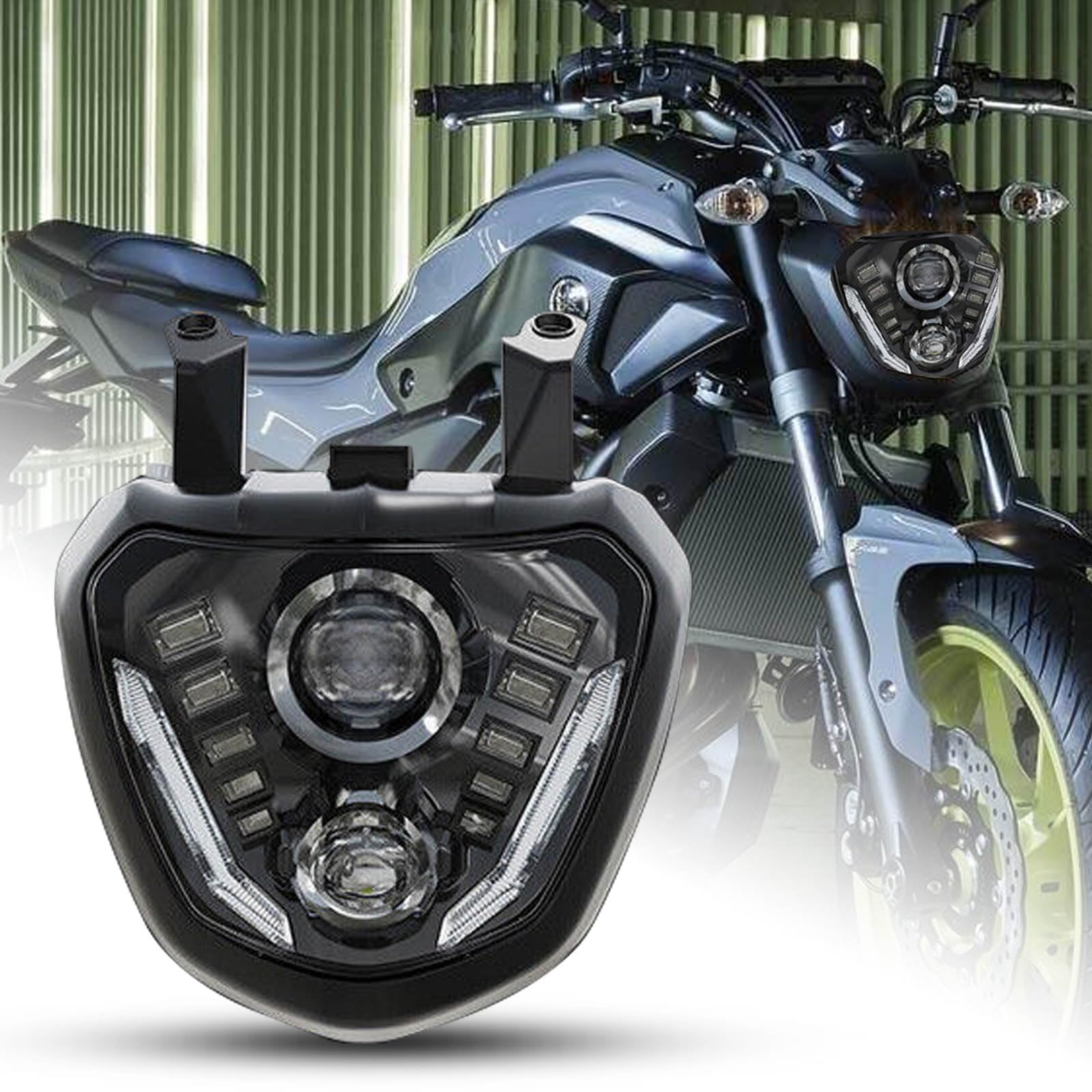 bamotoop 92W LED Motorrad Scheinwerfer E-geprüft mit weißem Tagfahrlicht für YAMAHA MT07/FZ-07 2015-2017 bamotoop 92W LED Motorrad Scheinwerfer E-geprüft mit weißem Tagfahrlicht für YAMAHA MT07/FZ-07 2015-2017 von bamotoop