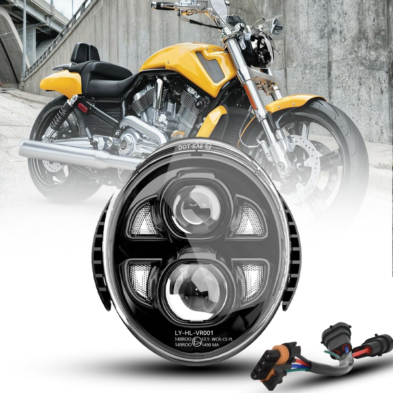 bamotoop LED Motorrad Scheinwerfer mit Tagfahrlicht Projektions Scheinwerfer für Harley Davidson V-Rod VRod VRSCA VRSCF Street Rod 2002-2017 bamotoop LED Motorrad Scheinwerfer mit Tagfahrlicht Projektions Scheinwerfer für Harley Davidson V-Rod VRod VRSCA VRSCF Street Rod 2002-2017 von bamotoop