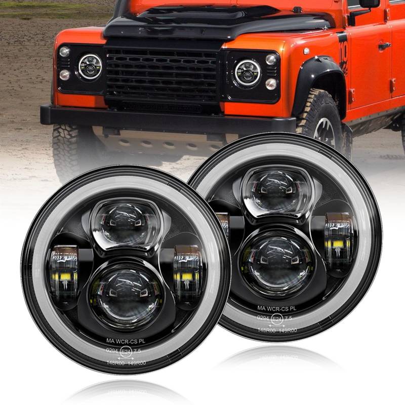 bamotoop Paar 7 Zoll LED Scheinwerfer 4 Modi Beleuchtung Lichter LED Offroad mit DRL/Blinker/Abblendlicht/High Beam für G-Klasse 250 GD Wolf W460 W461 (Paar 7 zoll Scheinwerfer) von bamotoop