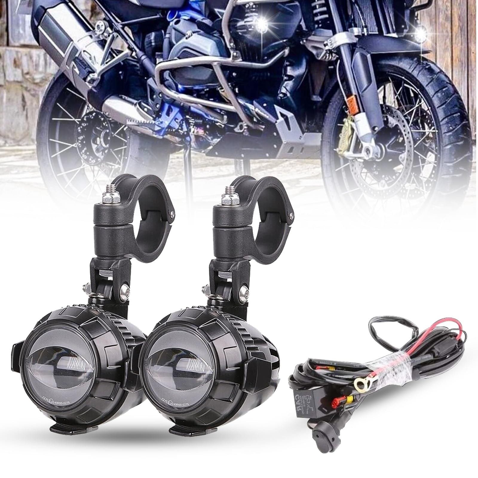 bamotoop Zusätzliche Motorrad LED Scheinwerfer,Motorrad 40W 6000LM 6000K Motorrad Nebelscheinwerfer LED Scheinwerfer with E-Prüfzeichen für BMW F800,Universal-Hilfslampe für Motorrad bamotoop Zusätzliche Motorrad LED Scheinwerfer,Motorrad 40W 6000LM 6000K Motorrad Nebelscheinwerfer LED Scheinwerfer with E-Prüfzeichen für BMW F800,Universal-Hilfslampe für Motorrad von bamotoop