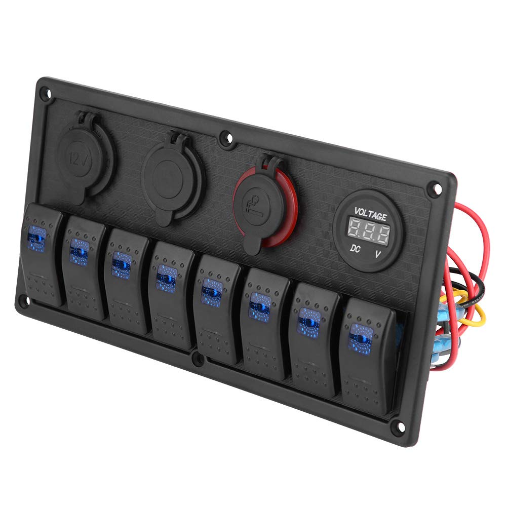 Wippschalter-Panel, Voltmeter, Dual-USB-Auto-Schalter-Panel, Digital 12V 24V für Bootsauto von banapoy