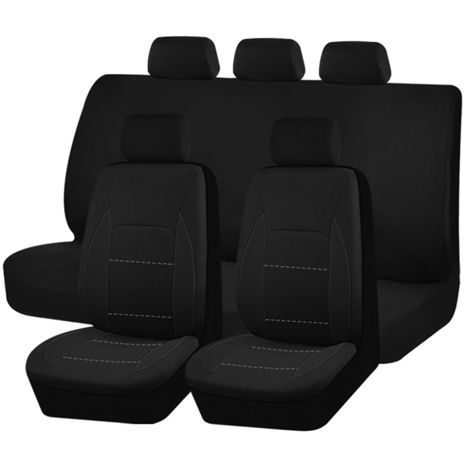 Stoff Autositzbezüge Komplettset Universal Set 9 Stück Auto-Sitzbezüge für Transporter LKW Sitzschoner Sitzbezügesets für 5 Sitzer Auto Vorn Autositzbezüge Beifahrersitzbank Schonbezüge, Schwarz Stoff Autositzbezüge Komplettset Universal Set 9 Stück Auto-Sitzbezüge für Transporter LKW Sitzschoner Sitzbezügesets für 5 Sitzer Auto Vorn Autositzbezüge Beifahrersitzbank Schonbezüge, Schwarz von bangminda