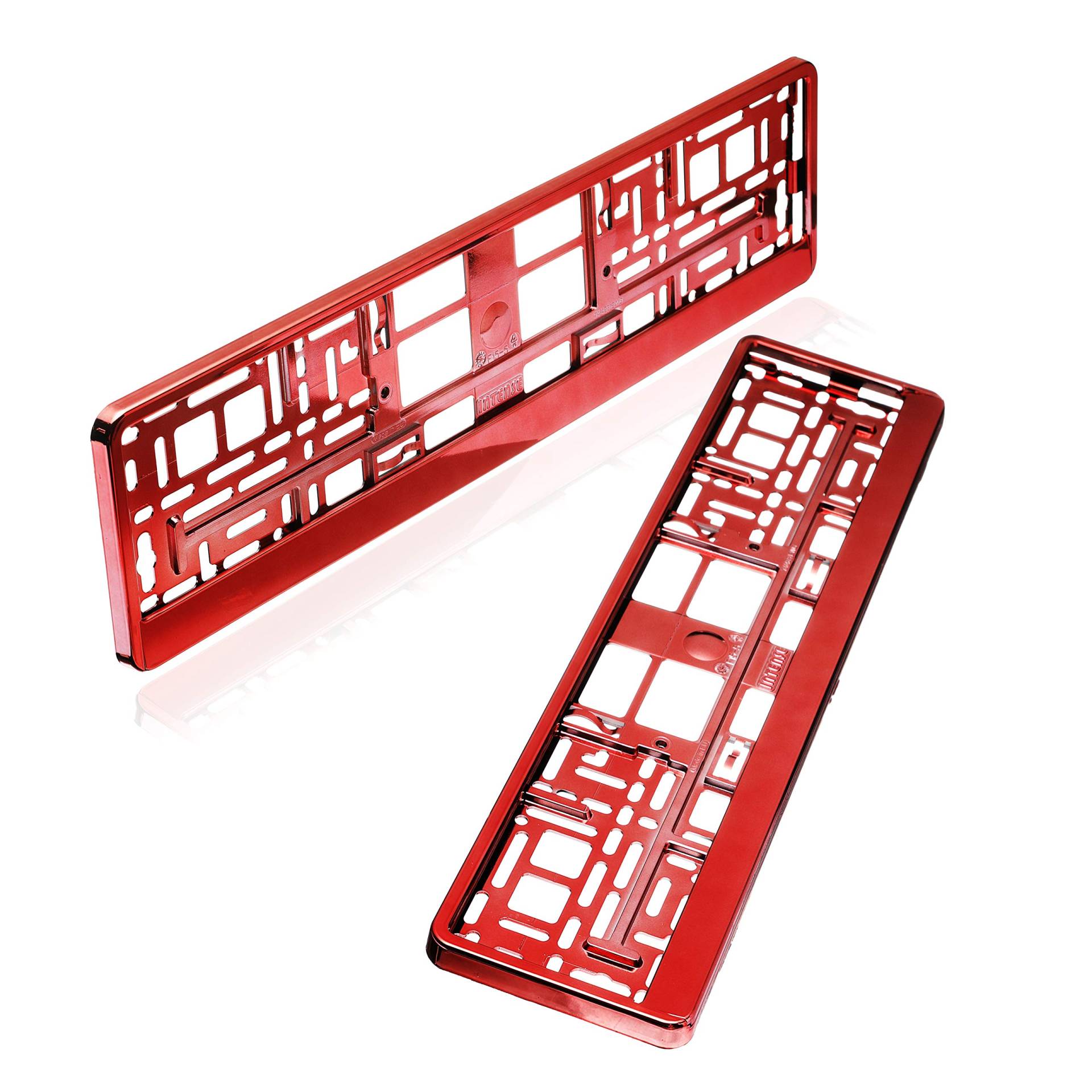 baytronic Kennzeichenhalter rot Chrom 2er Set baytronic Kennzeichenhalter rot Chrom 2er Set von baytronic