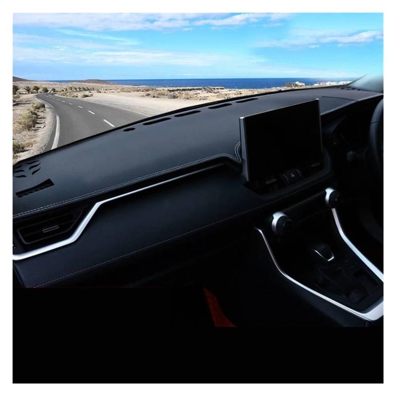 Armaturenbrett-Abdeckmatte Für Toyota Für RAV4 Für XA50 2019-2024 Auto Dashboard Abdeckung Pad Instrument Plattform Schreibtisch Abdeckung Matte Teppiche Zubehör Dashboard rutschfeste Mat(RHD Leather von bcumst
