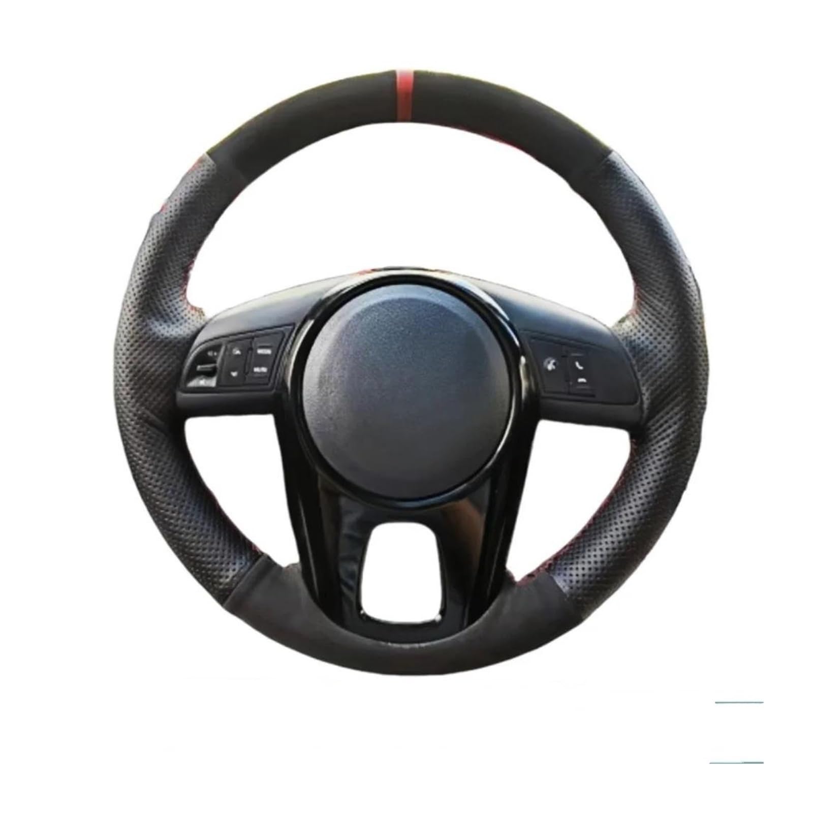 Auto Lenkradbezug Für Kia Für Forte Für Soul Für Rio 2009 2010 2011 2012 2013 2014 Anpassung Hand Nähen Wildleder Schwarz Leder Auto Lenkrad Abdeckung(3 Colors Thread) von bcumst