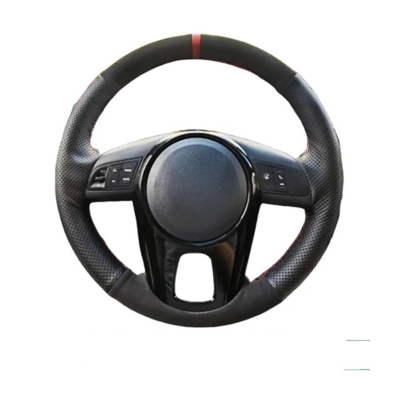 Auto Lenkradbezug Für Kia Für Forte Für Soul Für Rio 2009 2010 2011 2012 2013 2014 Anpassung Hand Nähen Wildleder Schwarz Leder Auto Lenkrad Abdeckung(3 Colors Thread) von bcumst