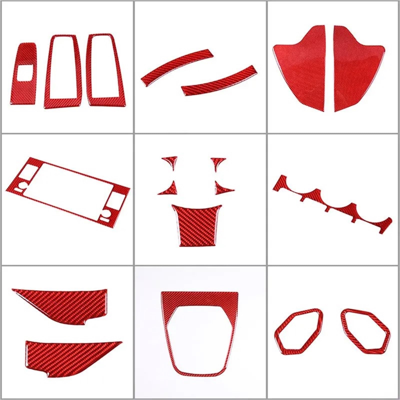 Mittelkonsole Dekor Panel Für Subaru BRZ 2022 Weiche Kohlefaser Rotes Auto Styling Mittelkonsole Armaturenbrett Dekorativer Rahmen Aufkleber Auto Innenausstattung Schalttafel Rahmen Trim(1-19 All) von bcumst