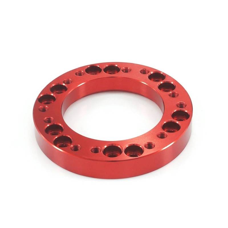 Spurverbreiterungen Universal-Autozubehör Lenkradlochadapter Lila 12mm CNC-Aluminium Auto Lenkradnaben-Boss-Kit Adapter Spacer Flansch-Radnaben-Distanzstück(Red) von bcumst