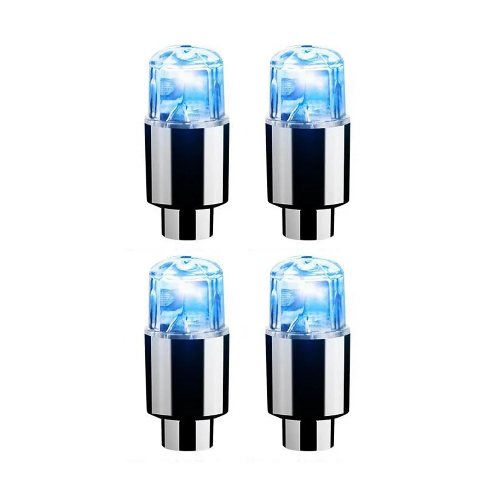 beabadoobee 4 Stücke Reifenventilkappen Lichter Ventil LED Auto Motorrad Radfahren Rad Laterne Speichen Nabe Reifen Lampe Radkappen Auto Reifen Zubehör Werkzeuge für Reifen Räder (Color : Blue) von beabadoobee