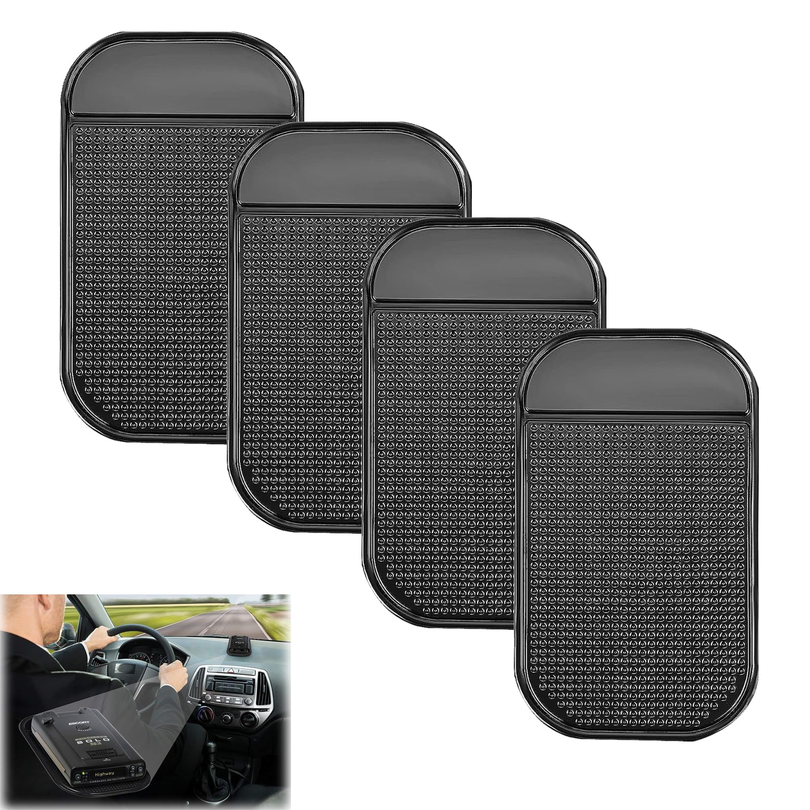 4 Stück Antirutschmatte Auto Armaturenbrett Selbstklebend, Antirutsch Pads Matte Anti-Rutsch Unterlage Klebepads Magic-Pad Für Handy, Auto Brillenhalterung, Sonnenbrillen Halterung, Keys, 14 X 8 cm 4 Stück Antirutschmatte Auto Armaturenbrett Selbstklebend, Antirutsch Pads Matte Anti-Rutsch Unterlage Klebepads Magic-Pad Für Handy, Auto Brillenhalterung, Sonnenbrillen Halterung, Keys, 14 X 8 cm von beejune