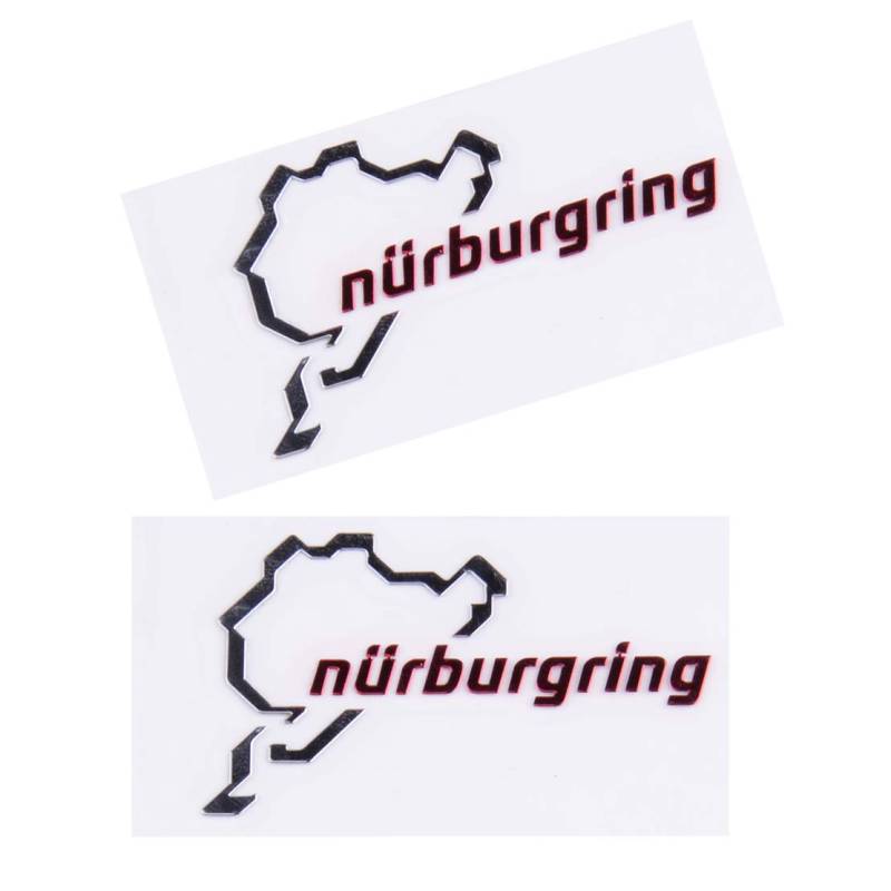 CT2471 beler 2 Stück Poliertes Chrom Nürburgring Motorsport Auto Emblem Aufkleber Aufkleber Logo von beler