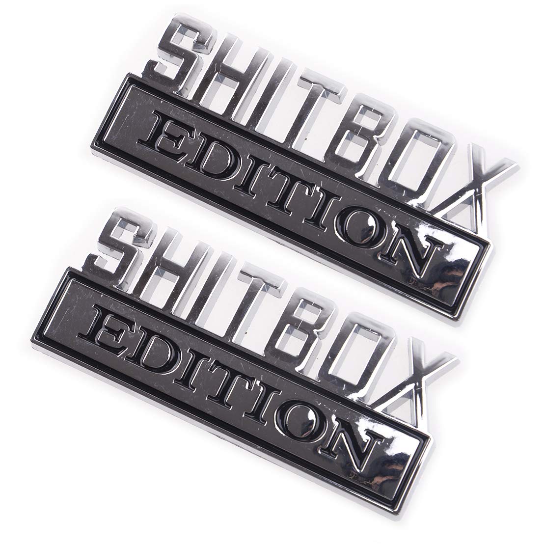 beler 2 Stück SHITBOX Edition Embleme Abzeichen Aufkleber Logos Universal von beler