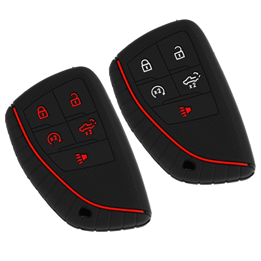 beler 2pcs Silikon 5 Tasten Fernbedienung Schlüsselanhänger Abdeckung Case Fit für Chevrolet Silverado GMC Sierra Buick beler 2pcs Silikon 5 Tasten Fernbedienung Schlüsselanhänger Abdeckung Case Fit für Chevrolet Silverado GMC Sierra Buick von beler