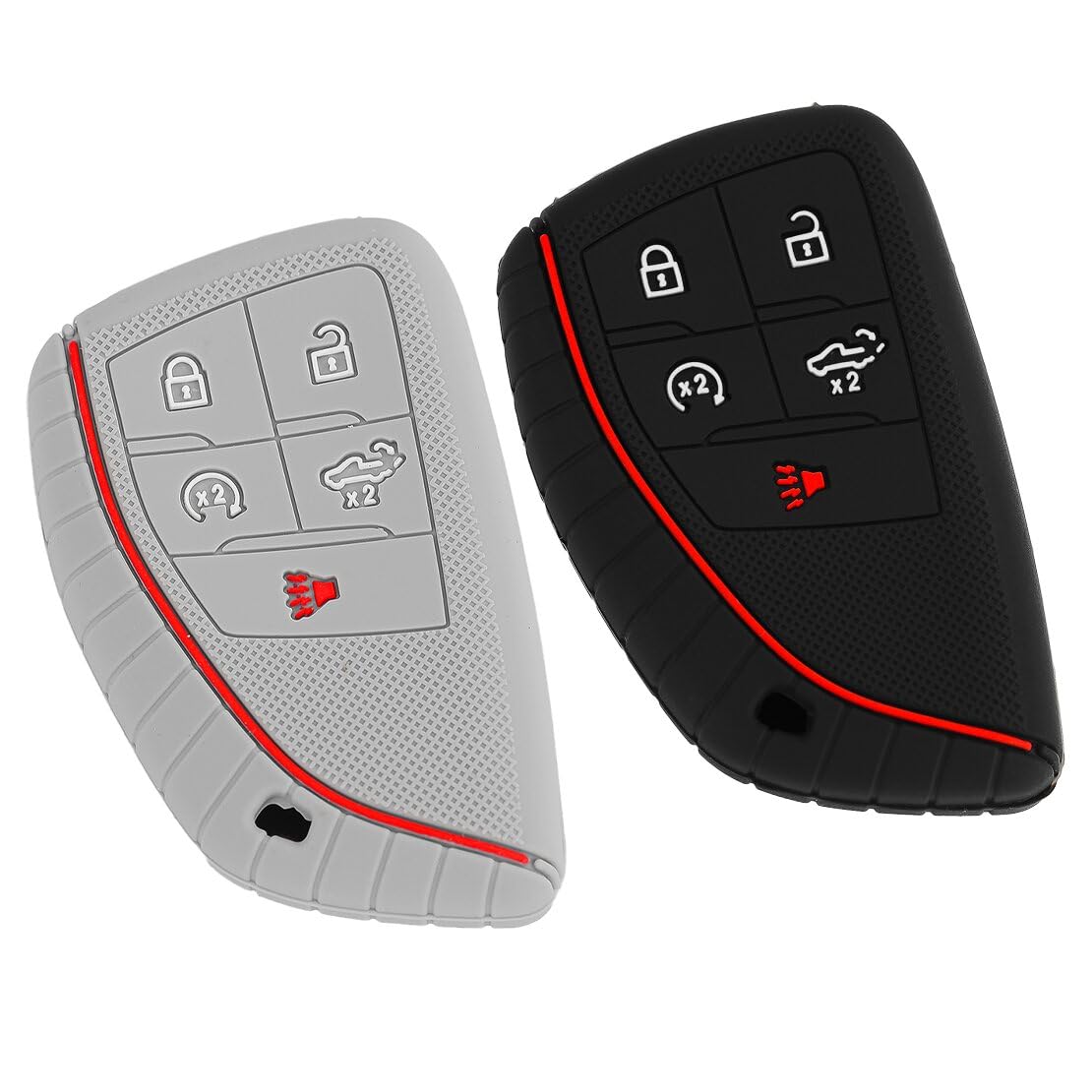 beler Schwarz & Grau Silikon 5 Tasten Fernbedienung Schlüsselanhänger Abdeckung Hülle Fit für Chevrolet Silverado GMC Sierra Buick beler Schwarz & Grau Silikon 5 Tasten Fernbedienung Schlüsselanhänger Abdeckung Hülle Fit für Chevrolet Silverado GMC Sierra Buick von beler