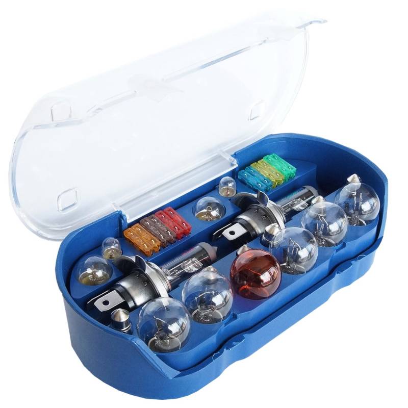 bemiX Auto Lampen Set H4 30-tlg mit Autosicherungen PKW Beleuchtung Glühbirnen KFZ Ersatzlampenset Lampe Auto Set H4 von bemiX