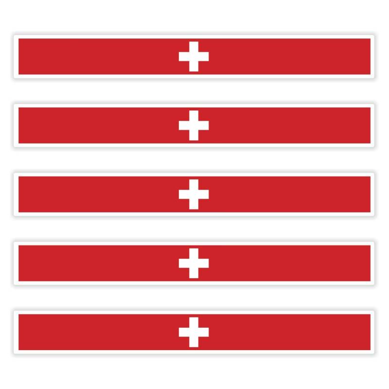 benobler 5 x Aufkleber Schweiz f. KFZ Auto Motorrad Boot Flagge Fahne Suisse von benobler