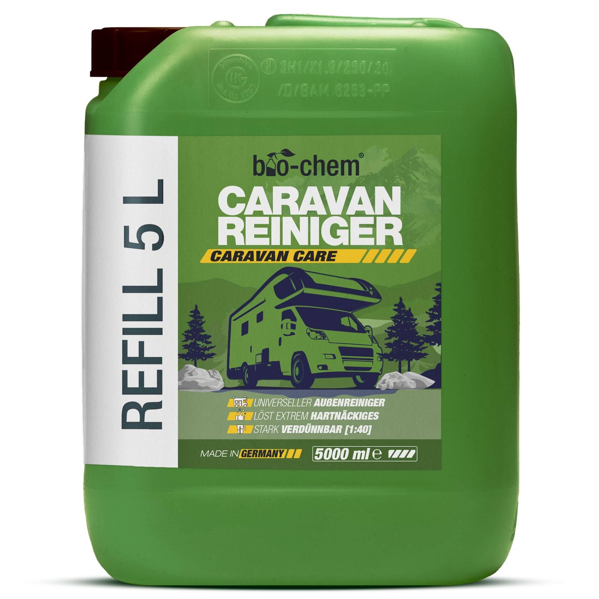bio-chem Caravan- und Wohnmobil-Reiniger - Extra Starkes Konzentrat - 5000 ml - Reiniger für Wohnmobile, Wohnwagen, Vorzelte, Regenstreifenentferner - Made in DE bio-chem Caravan- und Wohnmobil-Reiniger - Extra Starkes Konzentrat - 5000 ml - Reiniger für Wohnmobile, Wohnwagen, Vorzelte, Regenstreifenentferner - Made in DE von bio-chem