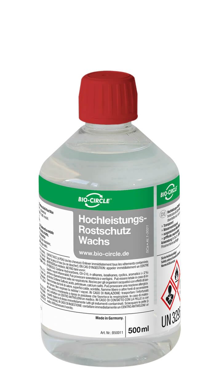 bio-chem HOCHLEISTUNGS-ROSTSCHUTZ WACHS Langzeit-Korrosionsschutz 500 ml Weißblechdose SCHÜTZEN Sie Ihr Auto Ihre Gartengeräte Forstmaschinen Baumaschinen Maschinen vor Korrosion und Witterung von bio-chem