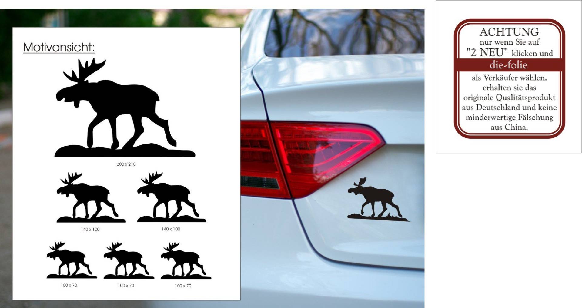 blattwerk-design Elch-Set KFZ Aufkleber - Hochleistungsfolie - 6 x Elche verschiedener Größe M070 Schwarz blattwerk-design Elch-Set KFZ Aufkleber - Hochleistungsfolie - 6 x Elche verschiedener Größe M070 Schwarz von blattwerk-design
