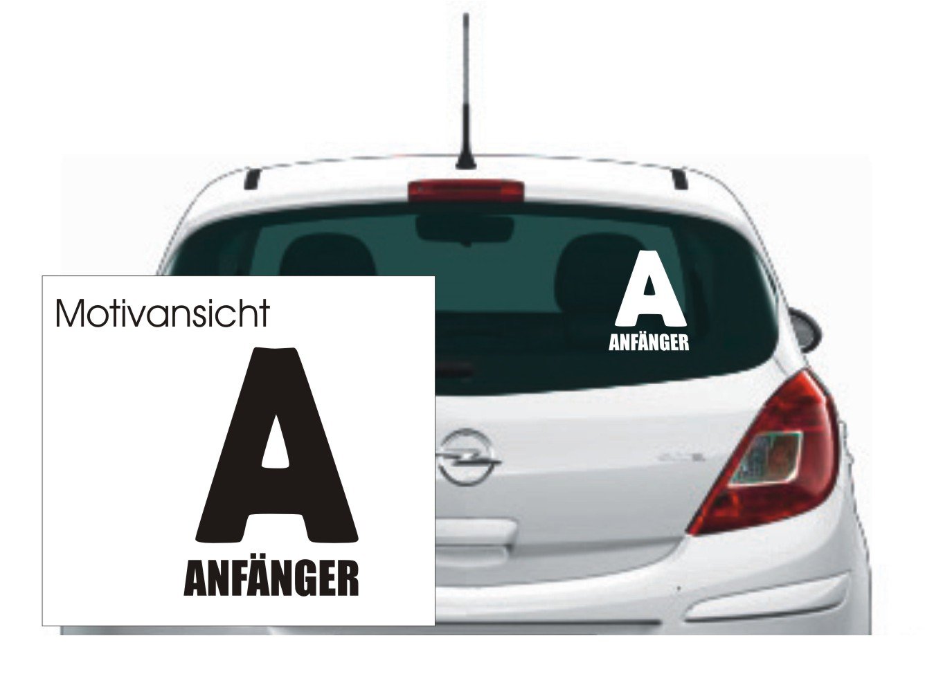 blattwerk-design KFZ Aufkleber: ANFÄNGER Hinweiszeichen Gebotszeichen Symbol - 300 mm x 210 mm, Farbe weiß blattwerk-design KFZ Aufkleber: ANFÄNGER Hinweiszeichen Gebotszeichen Symbol - 300 mm x 210 mm, Farbe weiß von blattwerk-design