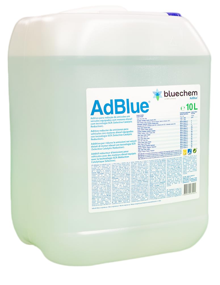 AdBlue 10 Liter Harnstofflösung mit Zusatzdüse für Abgasbehandlung bei SCR-Systemen. von bluechem