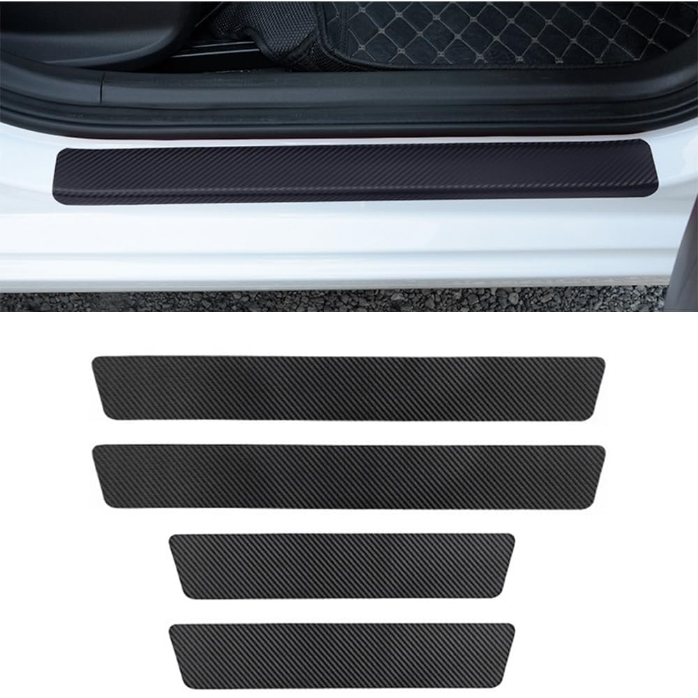 4 Stück Auto Einstiegsleisten für Toyota Aygo X 2021-2024 Kohlefaser Türschwellen Kratzfest Aufkleber Türeinstiegsschutz Aufkleber Kratzfest Styling von boazz
