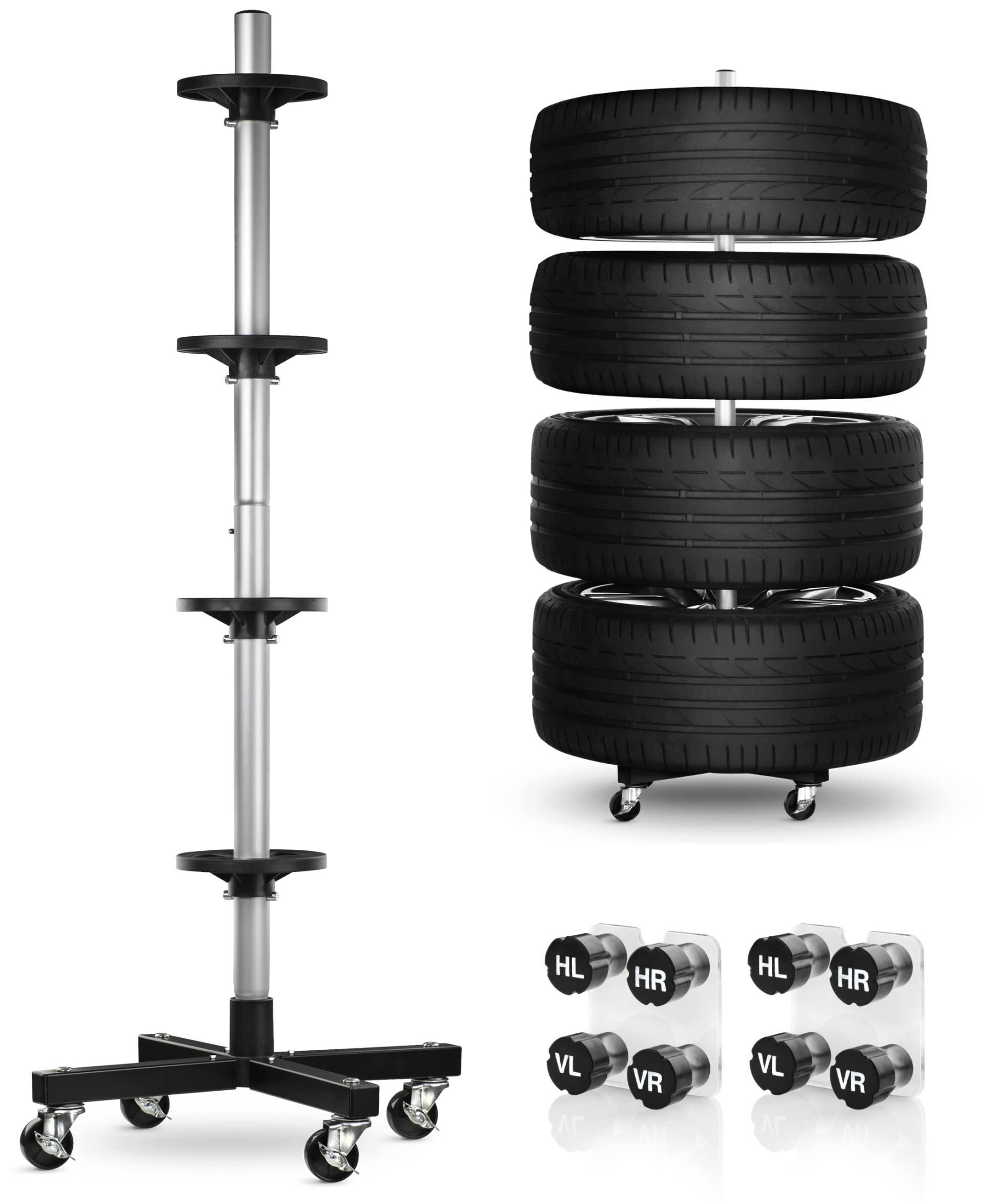 Felgenbaum für Autoreifen bis 225mm fahrbar - Reifenständer inkl. 8 Reifen Markierer - Reifenbaum mit Rollen belastbar bis 100 kg Felgenbaum für Autoreifen bis 225mm fahrbar - Reifenständer inkl. 8 Reifen Markierer - Reifenbaum mit Rollen belastbar bis 100 kg von bonsport