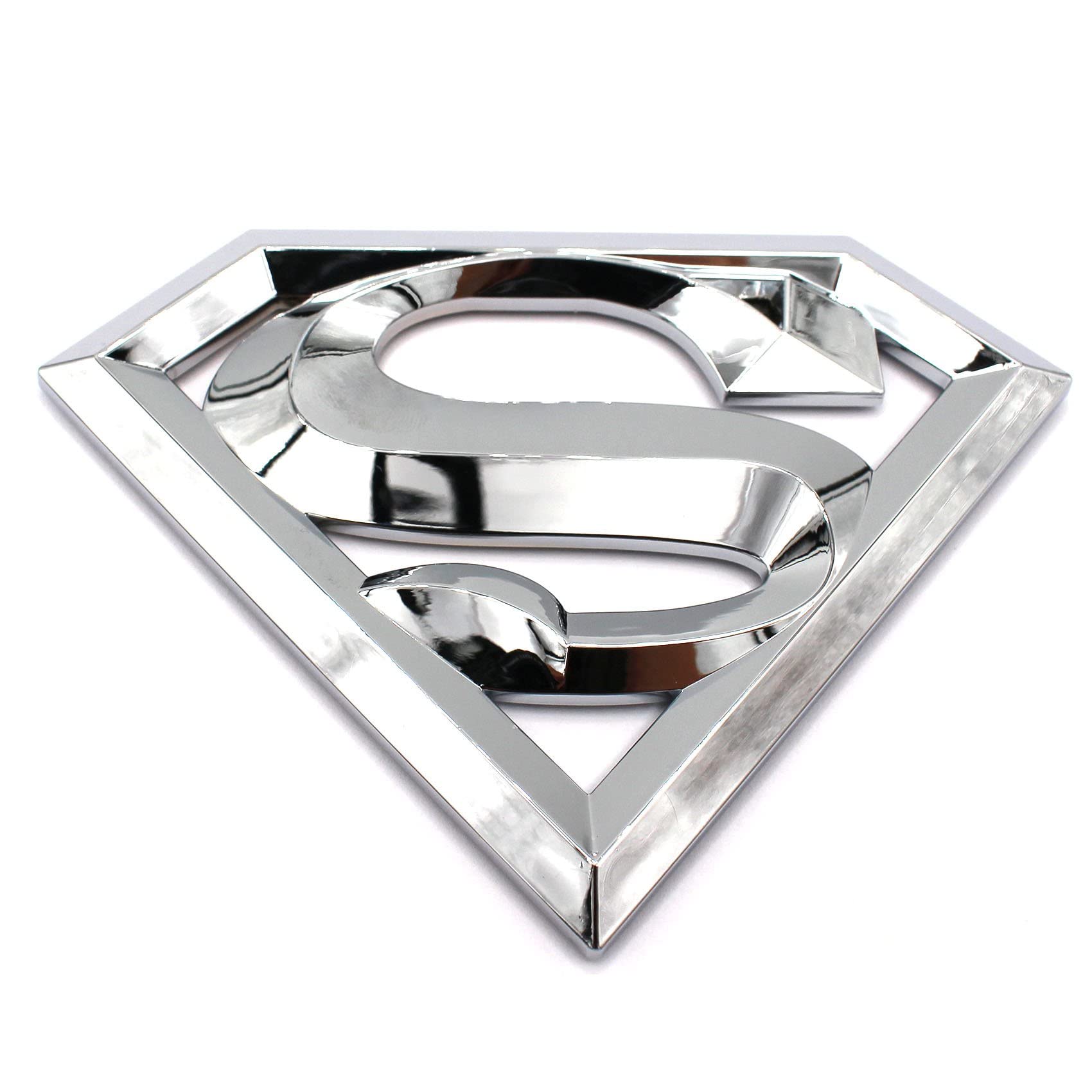 3D Emblem Superman Chrom Kunststoff mit Schaumstoff-Kleberückseite Badge von VmG-Store von boost-key.com