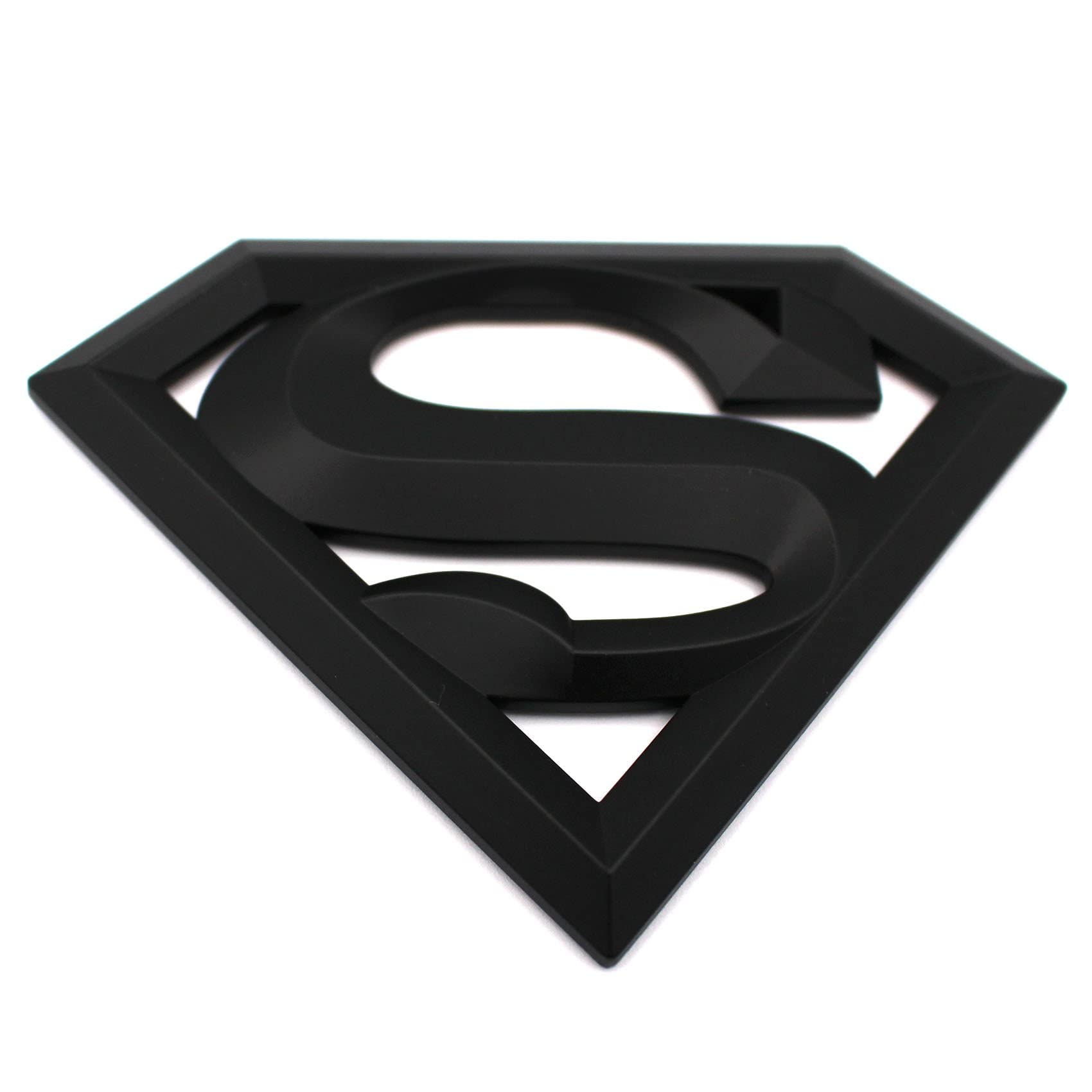 3D Emblem Superman Matt Schwarz Kunststoff mit Schaumstoff-Kleberückseite Badge von VmG-Store von boost-key.com